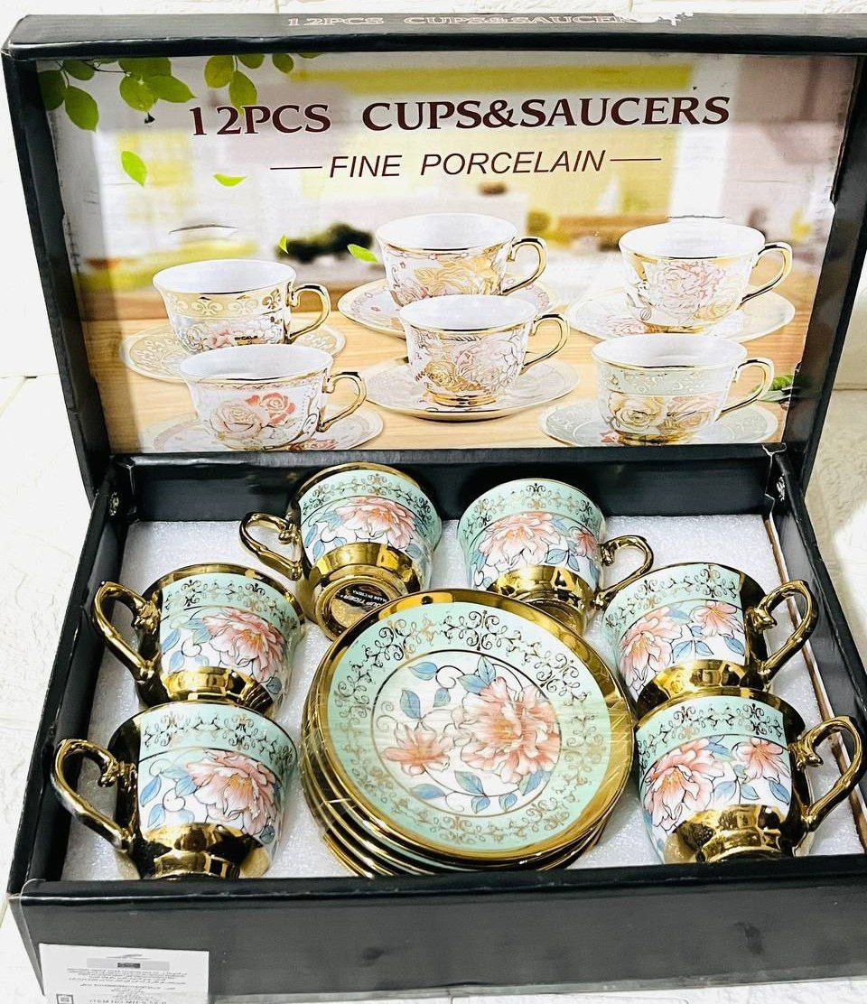 طقم قهوة 6فنجان جولدى